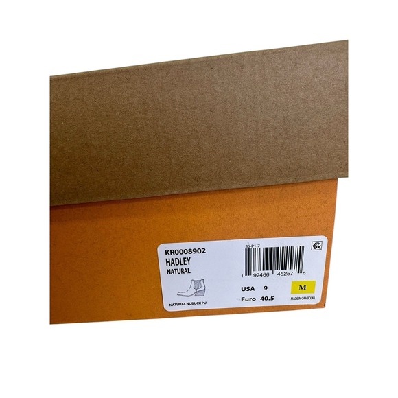 Korks Hadley Natural Nubuck Chunky Block‎ Heel Booties Womens Size 9M NWB - Picture 8 of 16